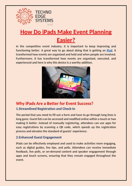 How Do iPads Make Event Planning Easier in UAE. | PDF