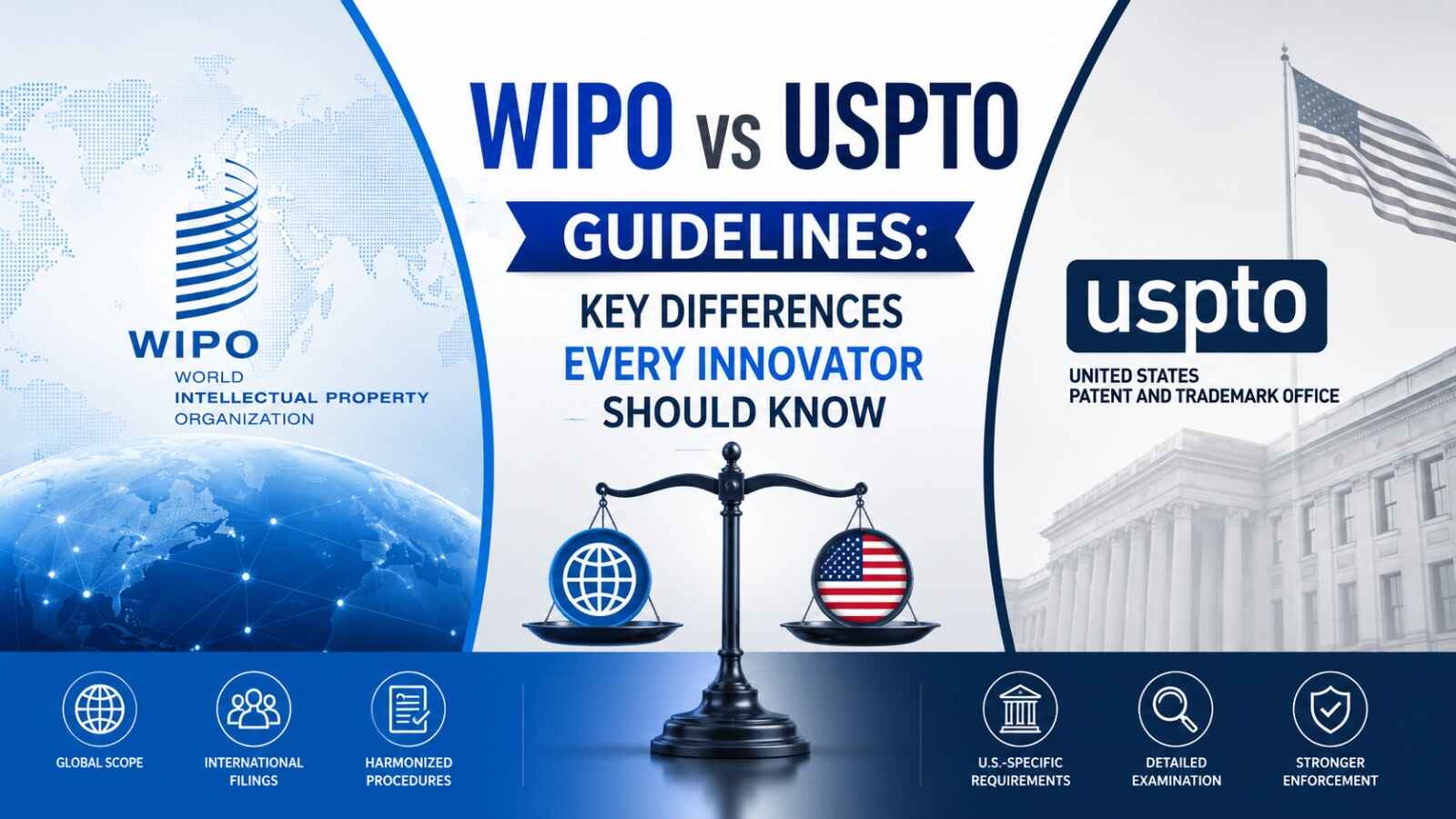 WIPO vs USPTO Guidelines: Key Differences for Innovators